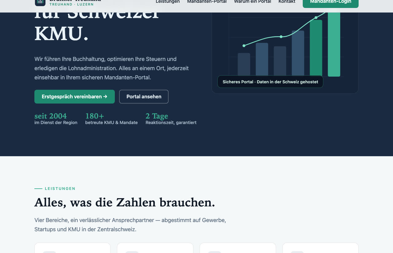 Brunner Treuhand — Mandanten-Portal der Konzept-Demo